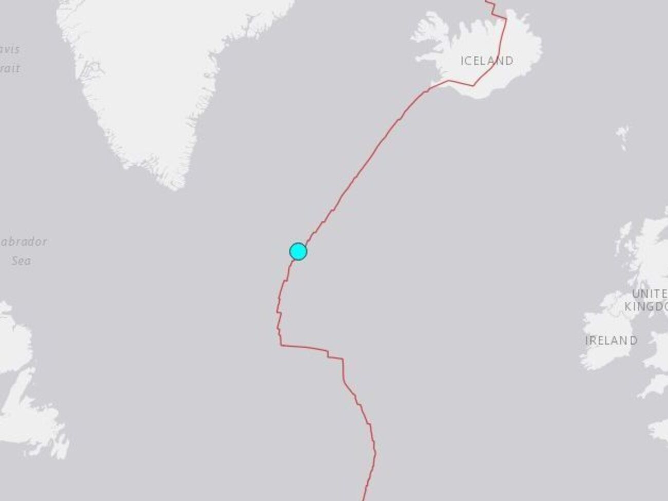 Землетрясение произошло в Атлантическом океане