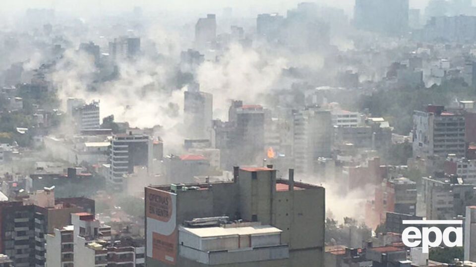 Мехико в первые минуты после землетрясения