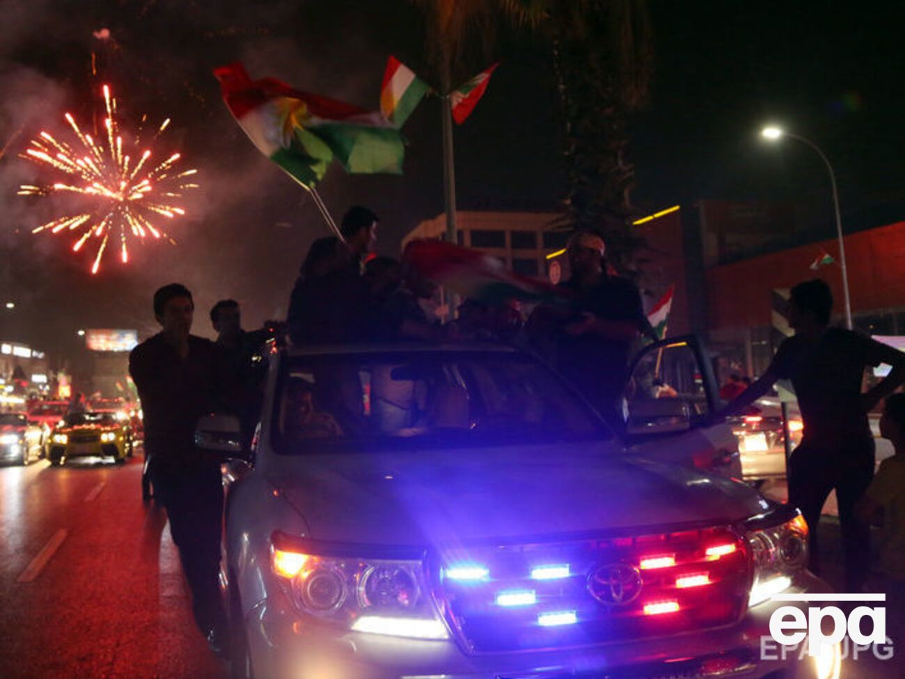 Улицы Эрбиля после окончания голосования на референдуме