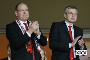 Князь Альбер (ліворуч) і Риболовлєв на матчі ФК "Монако"