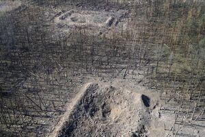 В Калиновке продолжается одиночная детонация боеприпасов