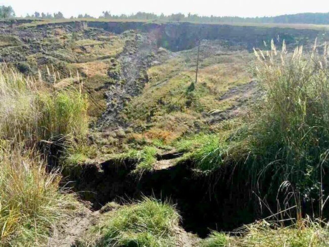 Обвал произошел сегодня около 14.00