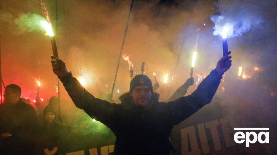 В Киеве состоялся марш в честь Бандеры