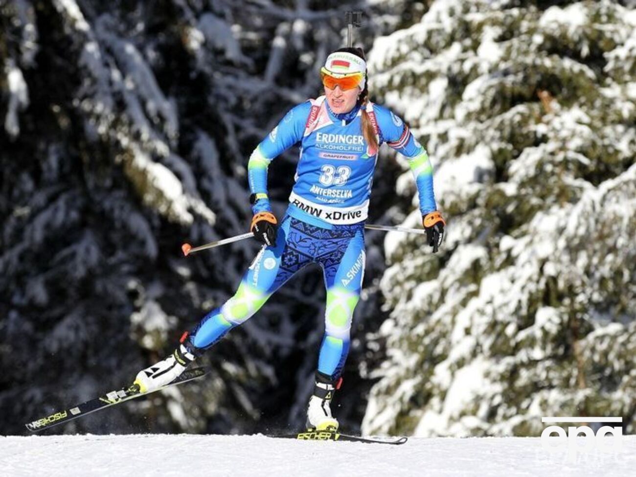 Домрачева (на фото) випадково наступила на палицю Вірер