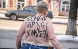 Активистка Femen провела акцию против Земана