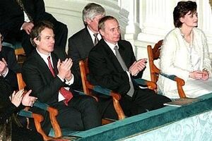 Тони Блэр и Владимир Путин с супругами посетили Мариинский театр 11 марта 2000 года