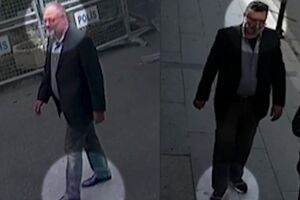 Чоловік, який вийшов із Генконсульства (праворуч), був одягнений у такий самий піджак, як і в Хашоггі