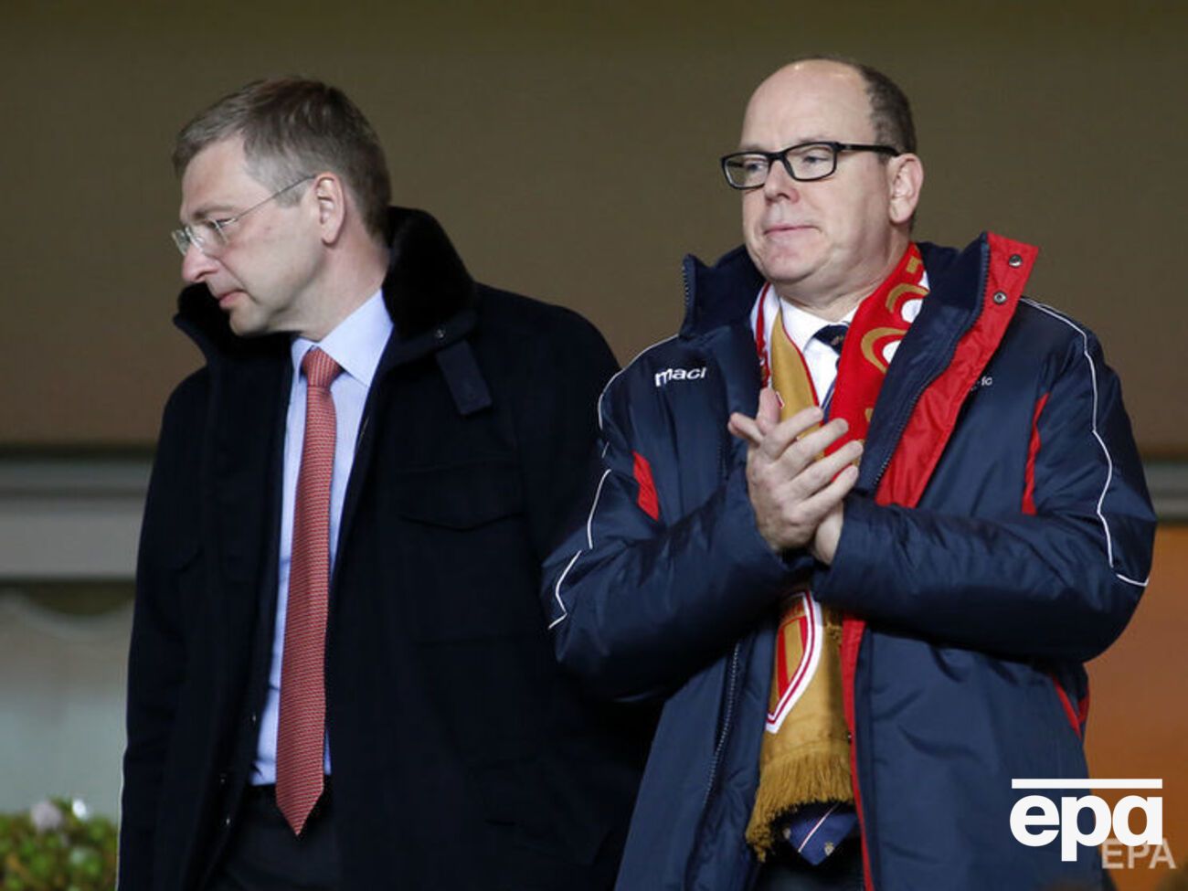 Князь Альбер (праворуч) і Риболовлєв на матчі ФК "Монако"