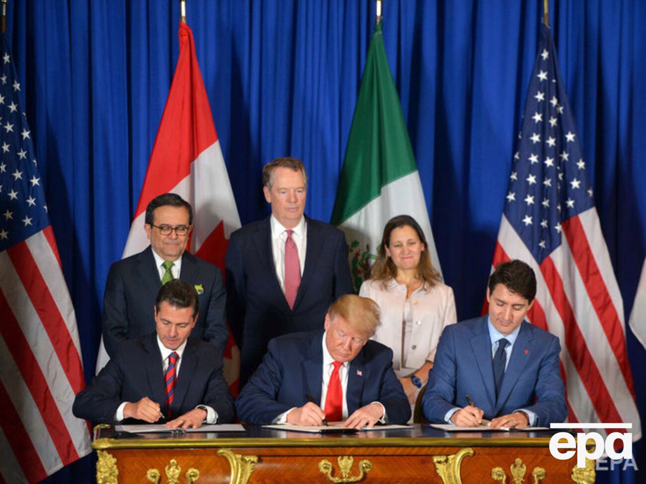 Соглашение подписали&nbsp;Пенья Ньето, Трамп и Трюдо