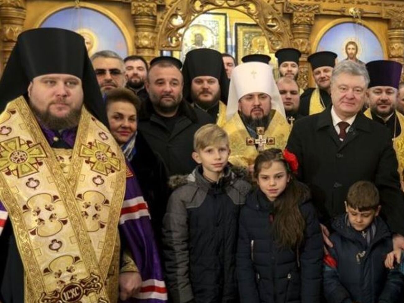 В Днепре состоялся первый совместный молебен митрополита Епифания и президента Порошенко