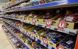 Прилавок магазина в Приднестровье заполнен украинскими товарами