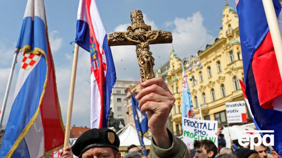 В Загребе прошли митинги 24 марта