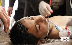 7 апреля 2018 года волонтеры и спасатели сообщили, что в Сирии вертолет сбросил бочковую бомбу с химическим веществом на Думу