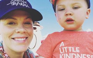 Пинк с семьей проводит время у океана