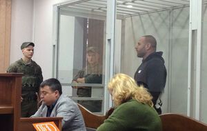 Павел Бялай (справа) во время заседания в Шевченковском суде