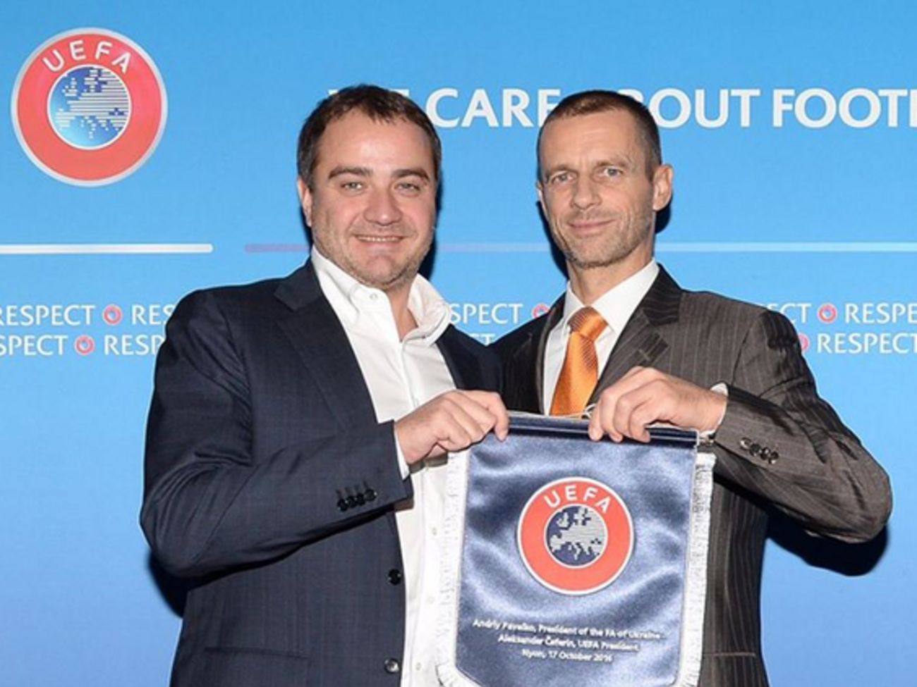 Александер Чеферин встретился с президентом Федерации футбола Украины Андреем Павелко перед отлетом из Украины