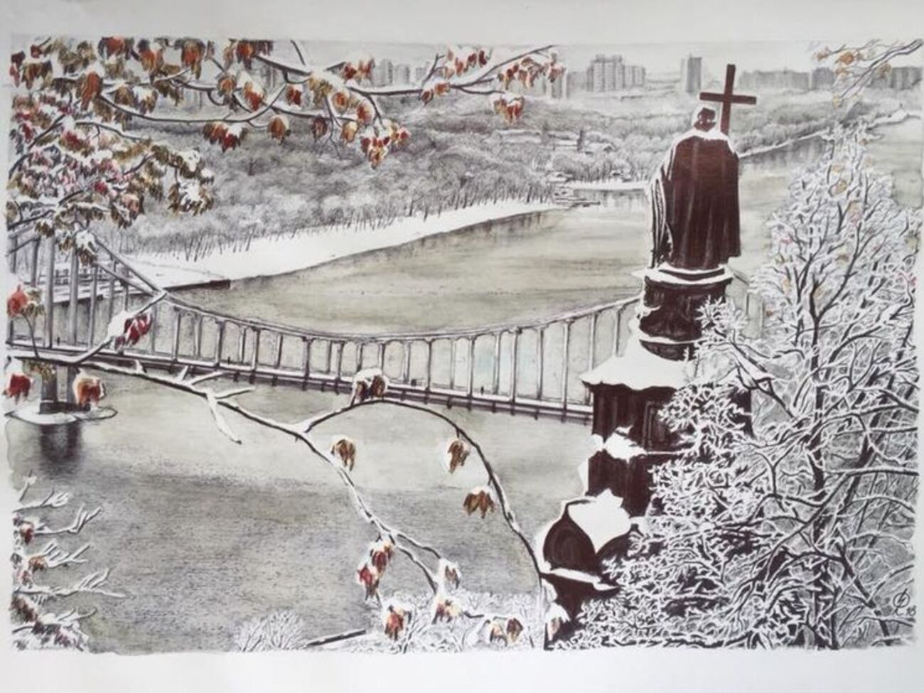 Сущенко прислал рисунок, посвященный Киеву