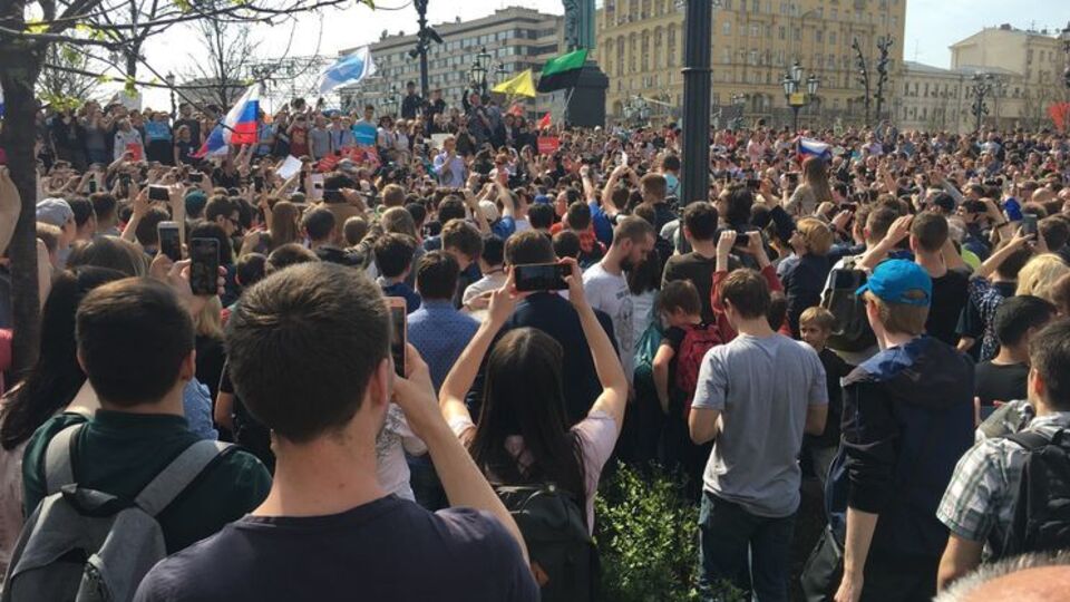 Навального задержали на Пушкинской площади
