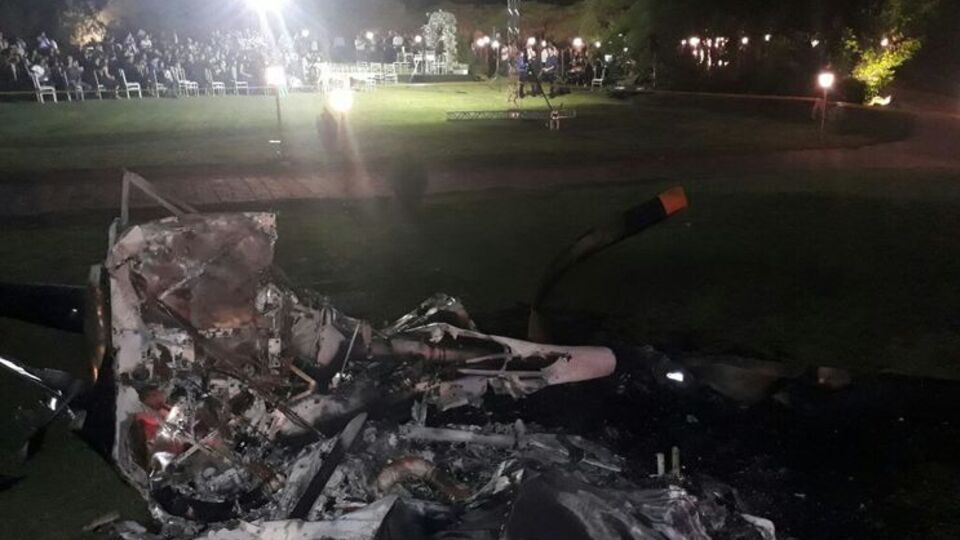 Після падіння вертоліт загорівся