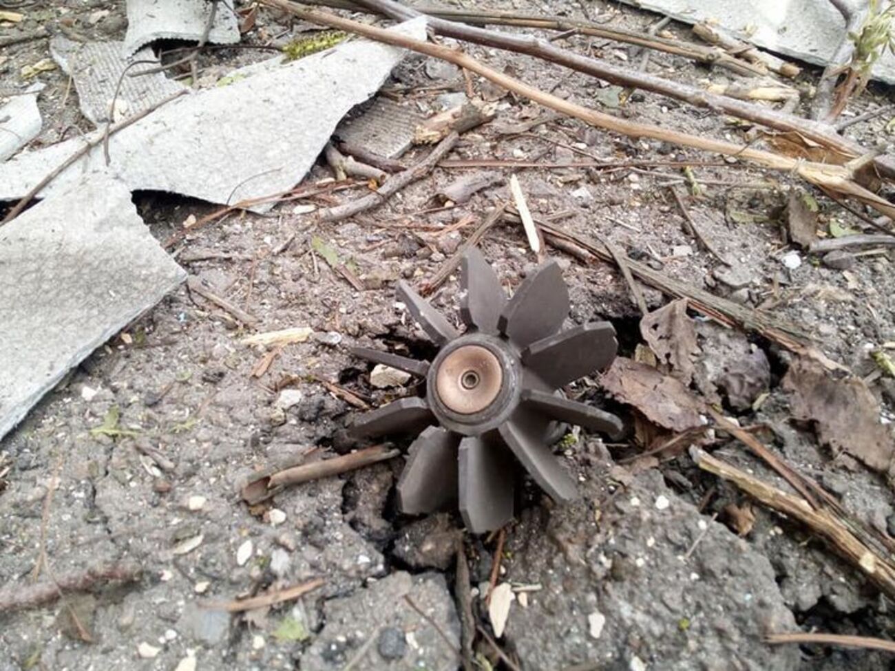 По словам главы ВГА Зайцево, мина попала в центр двора