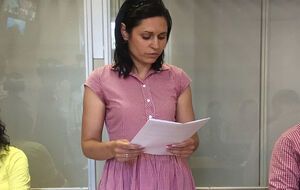 Адвокат Крысина Татьяна Гнатюк на сегодняшнем заседании в Дарницком районном суде Киева