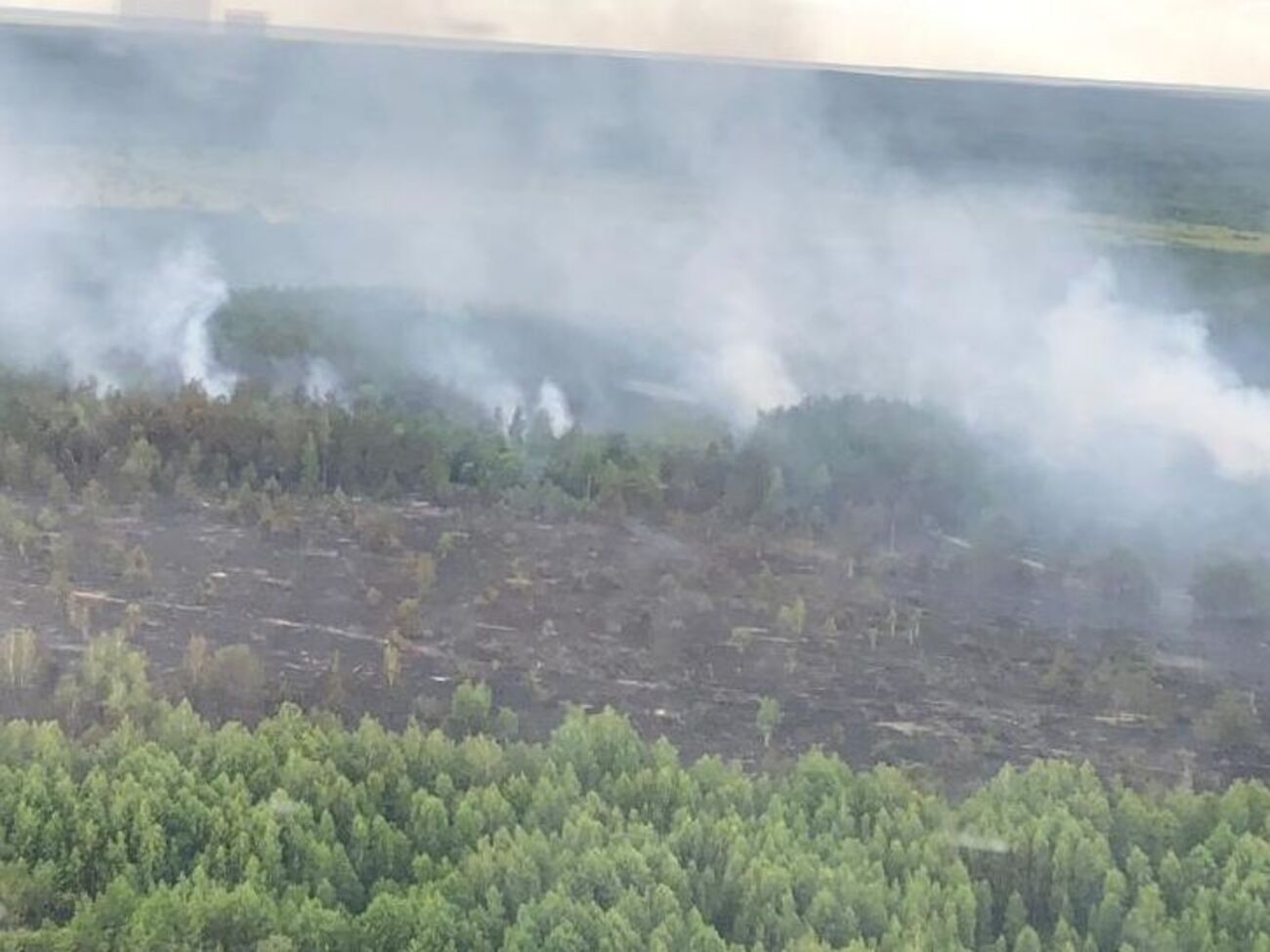 В Чернобыльской зоне отчуждения продолжается тление