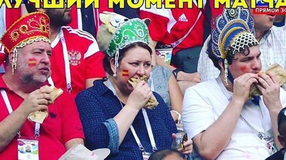 Россия обыграла Испанию в матче 1/8 финала чемпионата мира по футболу. Фотожабы