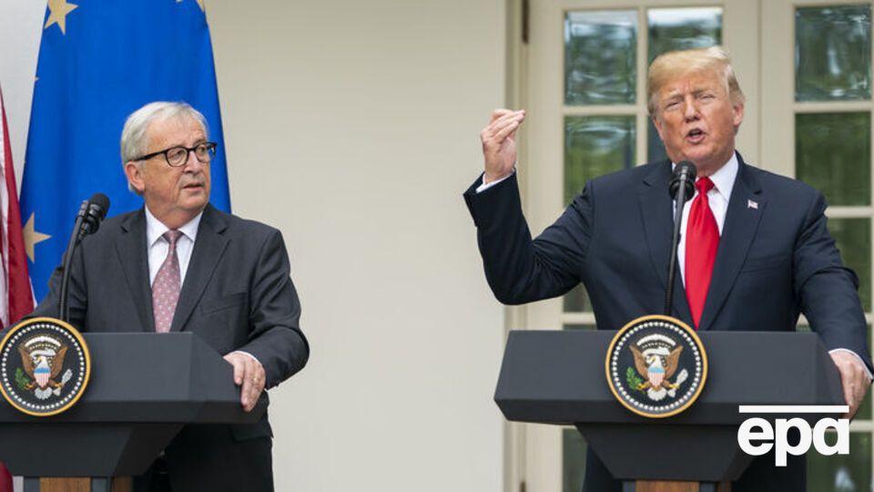 Юнкер (ліворуч) і Трамп обговорювали торговельні відносини між ЄС та США