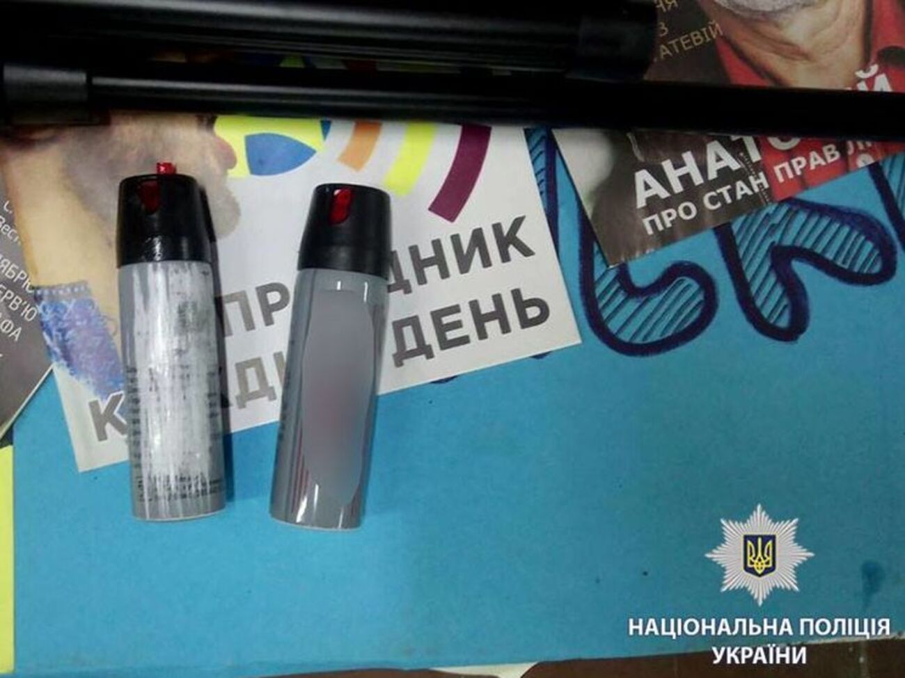 Сотрудники полиции на месте происшествия изъяли корпус гранаты и два пустых газовых баллончика