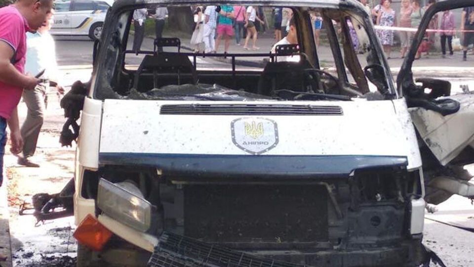 На взорванной машине был нанесен логотип батальона "Днепр"