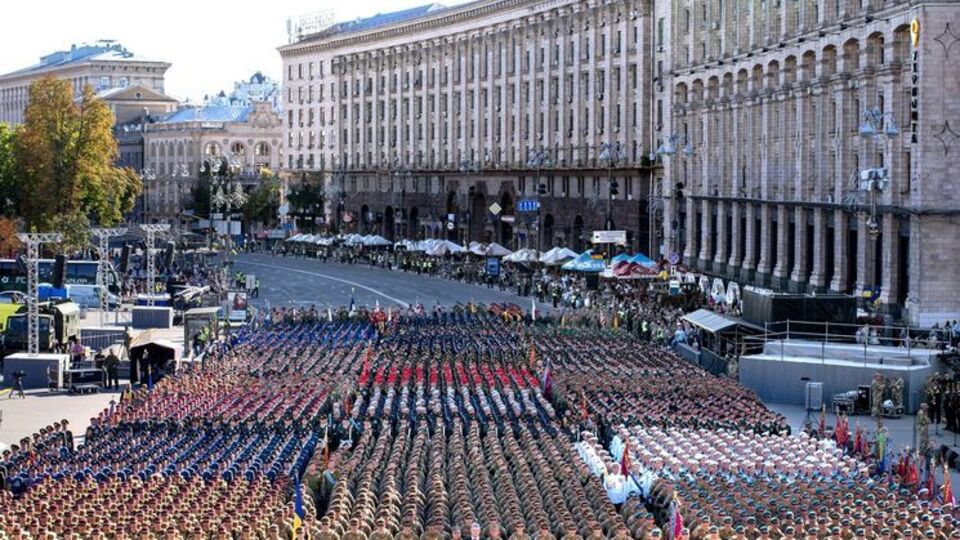 В Киеве прошла генеральная репетиция парада ко Дню Независимости Украины. Фоторепортаж