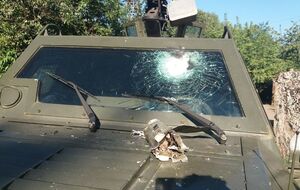 Боевики обстреляли авто пограничников "Кугуар"