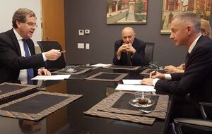 Lozhkin (on the right) was elected president of the Jewish Confederation of Ukraine in May 2018