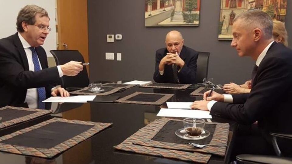 Lozhkin (on the right) was elected president of the Jewish Confederation of Ukraine in May 2018