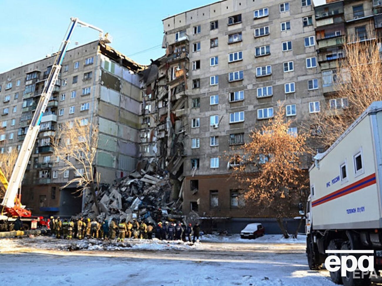 Часть здания обвалилась в ночь на 31 декабря