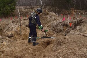 Спасатели продолжают разминировать территорию Донбасса