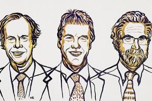 Лауреатами Нобелівської премії стали Вільям Келін (ліворуч), Пітер Реткліфф (посередині) і Ґреґґ Семенза (праворуч)