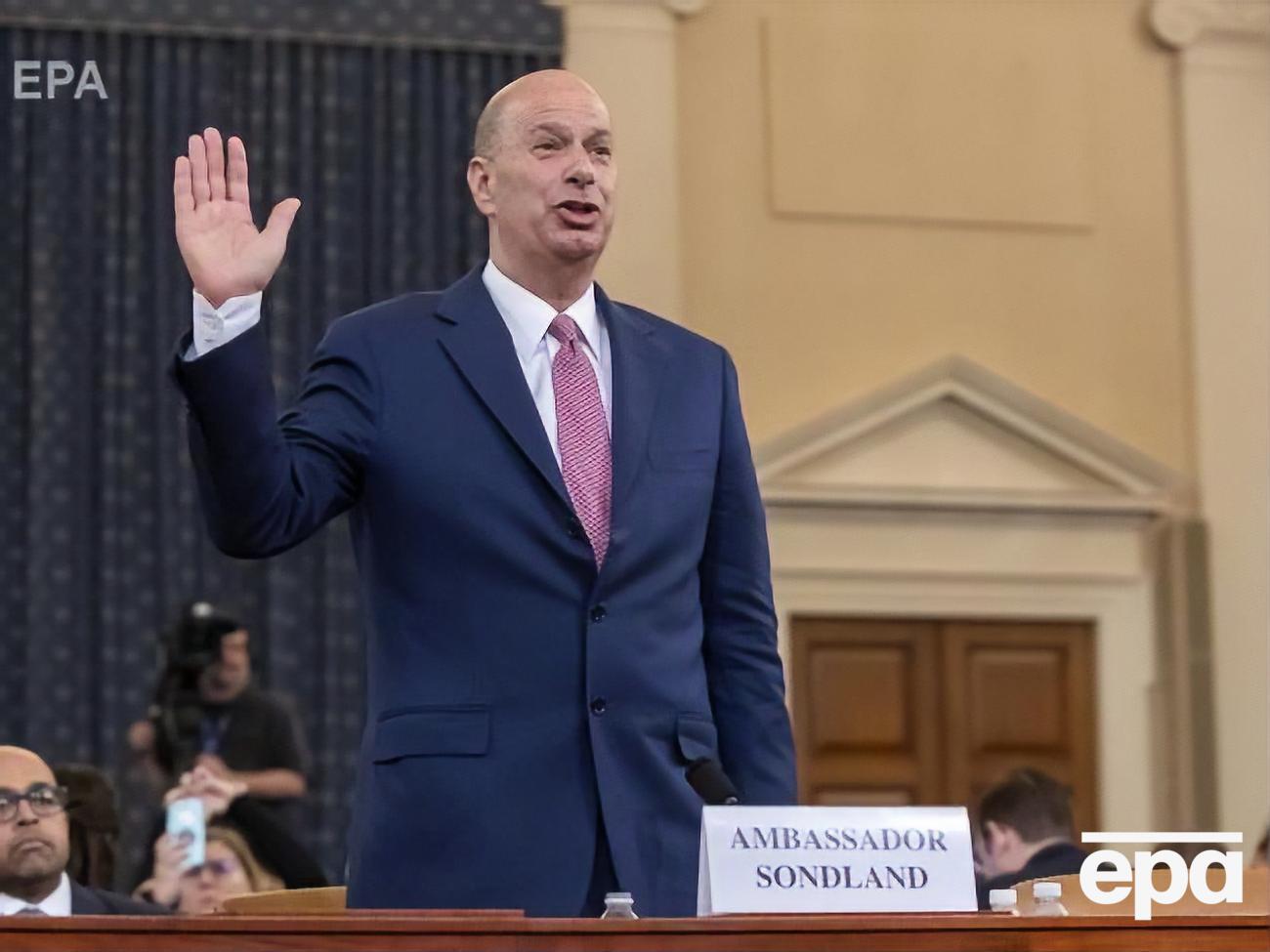 Сондленд заявил, что "решительно возражал" против приостановки выделения помощи Украине