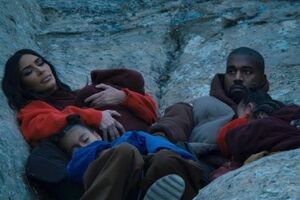 Уэст снял в ролике жену и детей