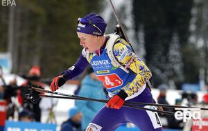 Меркушина (на фото) і ще чотири біатлоністки виступили за Україну на жіночих спринтерських перегонах