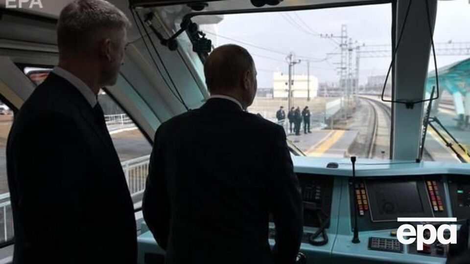 Путін 23 грудня взяв участь у запуску залізничного руху мостом через Керченську протоку<br /><br />