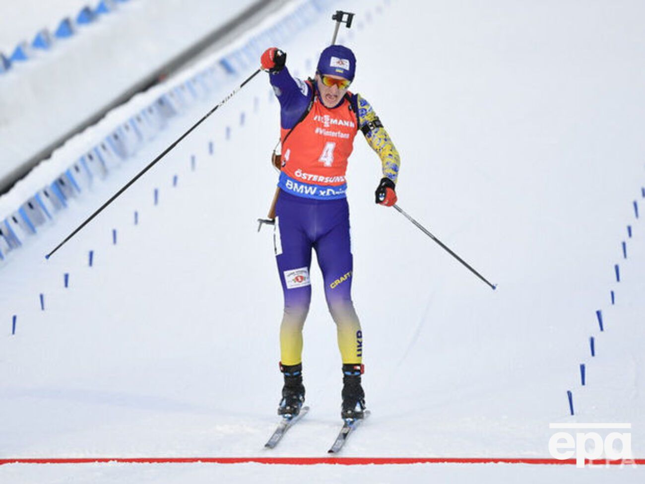 Підручний (на фото) і Меркушина посіли третє місце в мас-старті