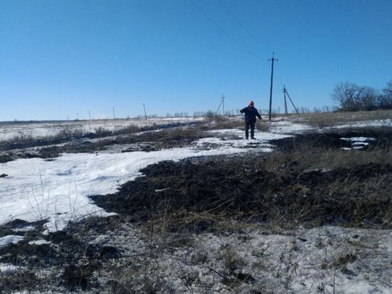 Из-за порыва на ЛЭП село Катериновка Попаснянского района обесточено полностью