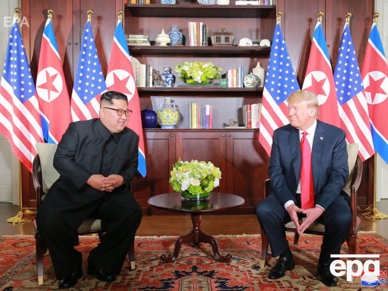 В первый раз Трамп и Ким Чен Ын встретились в июне 2018 года
