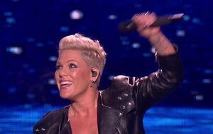 Pink спела под потоками воды на сцене