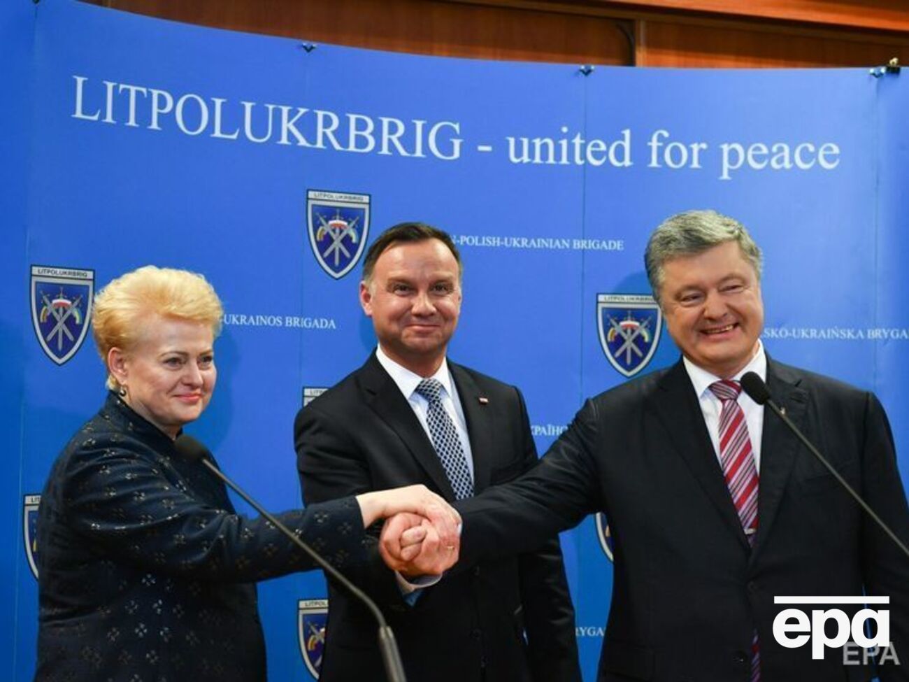 Грибаускайте, Дуда и Порошенко встретились в Люблине, где базируется "ЛитПолУкрбриг"