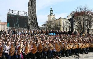 Бандуристы играли музыку для песен на стихи Шевченко