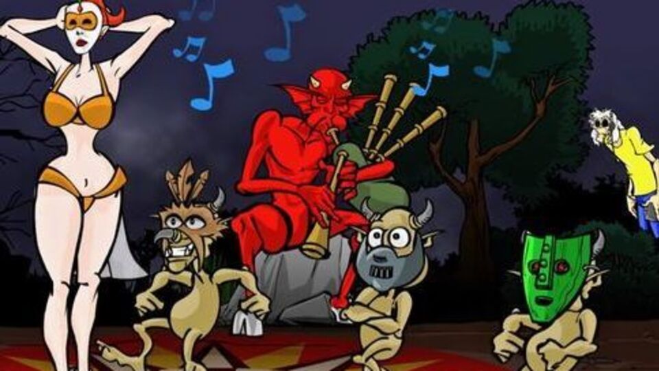 Главный герой (изображен справа) ищет возможность послушать музыку в наушниках