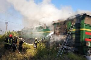 Локомотив загорівся приблизно о 17.20 13 серпня