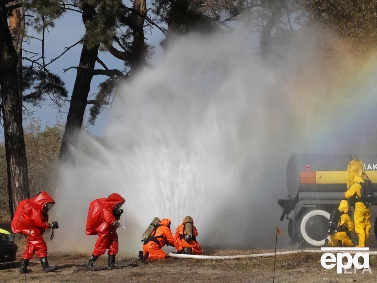 На первом этапе учений ликвидировали последствия техногенной катастрофы